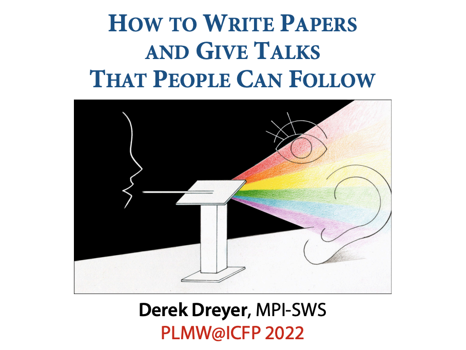 Derek Dreyer giving a talk