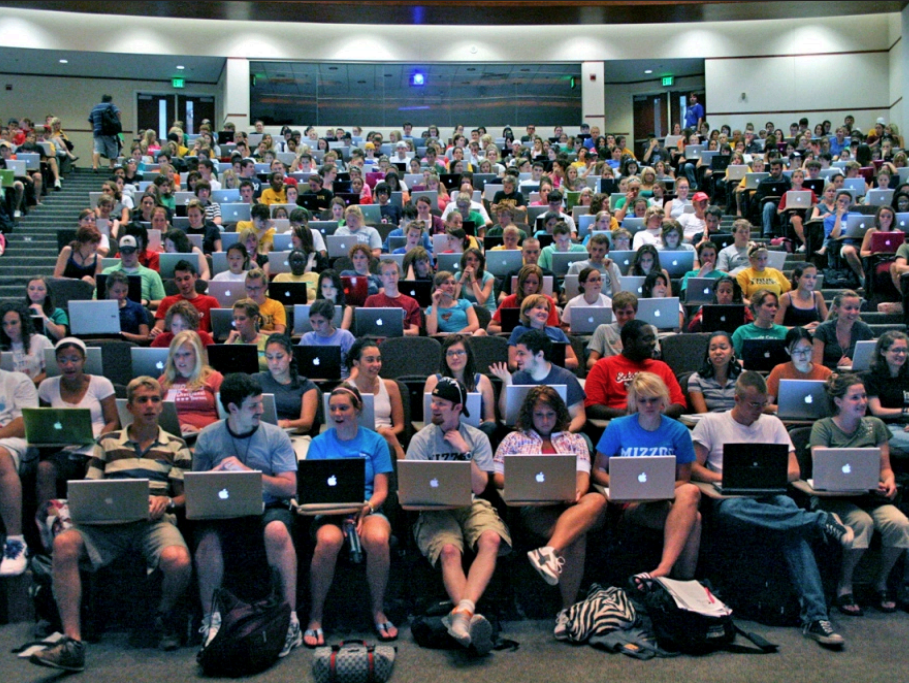 A classroom full of people — the audience you're trying to reach