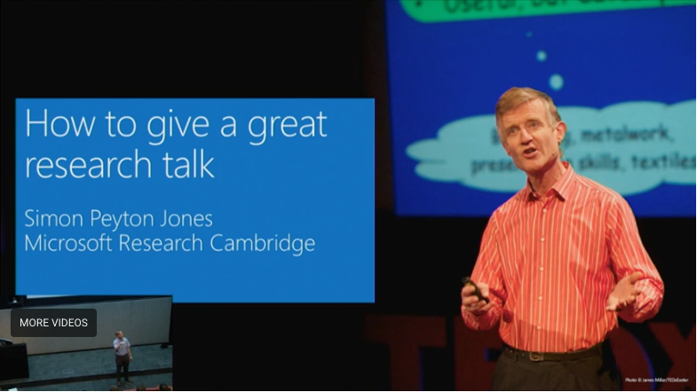 Simon Peyton Jones giving a talk