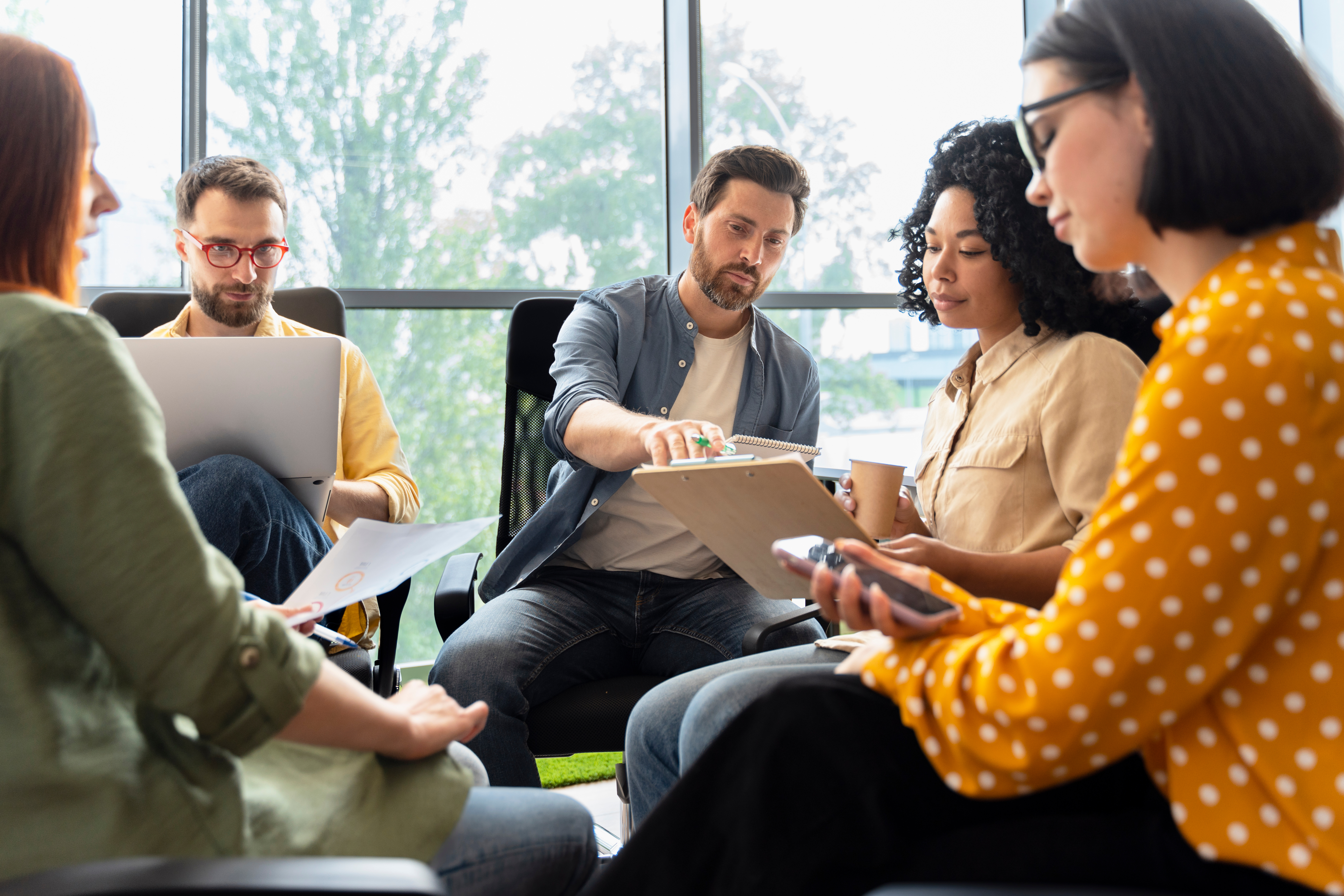 Development team in a sprint planning meeting