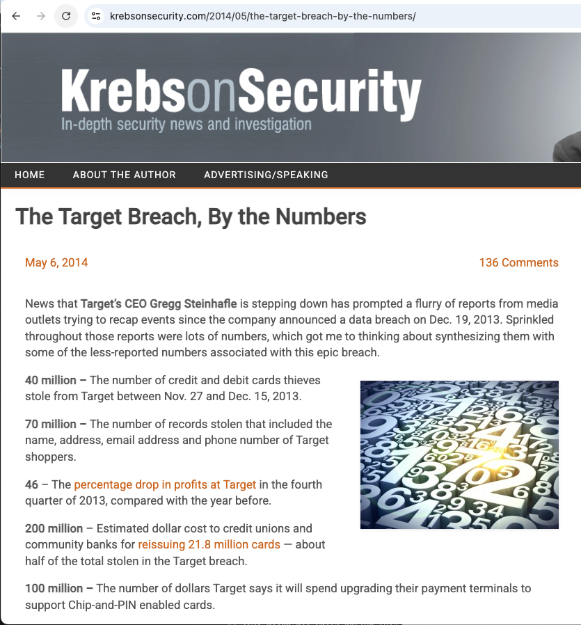 Target data breach news coverage